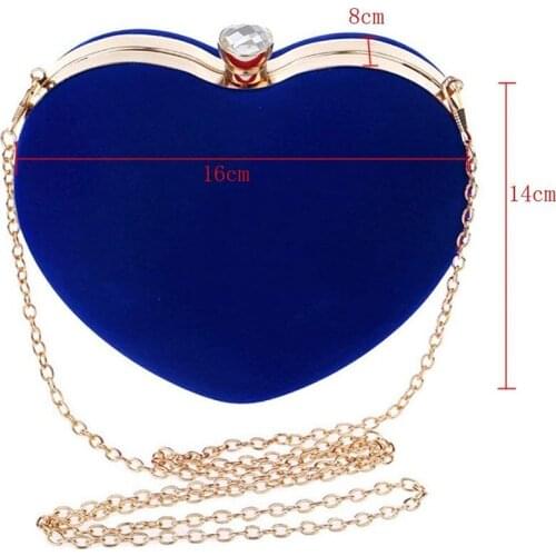 FGGS Heart Shape Clutch Bag Messenger Shoulder Handbag Tote Evening Bag Purse,blue