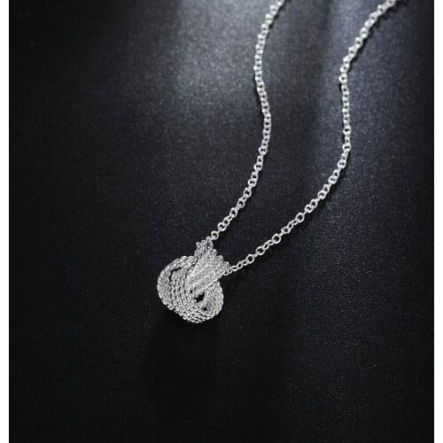 New 925 Sterling Silver Weave Ball Pendant Necklace For women Popular party wedding Christmas Gifts Fashion Charm brands Jewelry