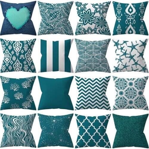1Pcs Geometric Green Pattern 45*45CM Cushion Cover Polyester Decorative Home Sofa Car Throw PillowCover Home PillowCover 41012