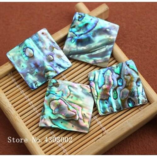 30pcs/lot 25mm Natural Square Abalone Shell Mother of Pearl shell for DIY Earrings Jewelry Peacock Blue Abalone MOP Pearl shell