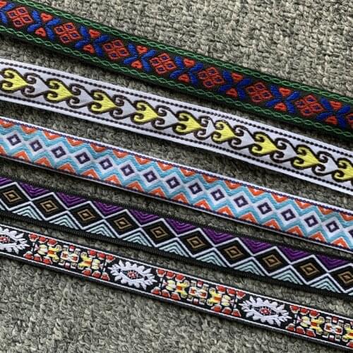 5YARD 3/4 INCH 16-20MM Geometries HANDMADE Jacquard Ribbon Lace Bowknot Accessories