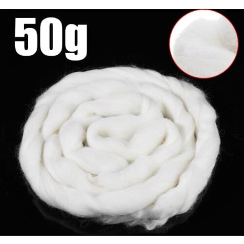 1pc Soft White Dyed Felting Wool Tops Roving Wool Fibre For Needle Felting DIY Doll Needlework Spinning Sewing Projects
