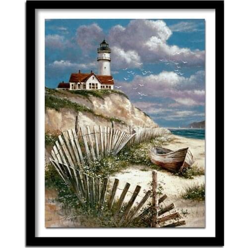 5D new Diy Diamond painting Cross stitch kits Diamond embroidery diamond drill rhinestone crafts Needlework lighthouse