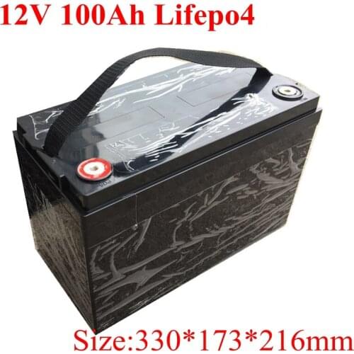 12V 100Ah LiFepo4 Battery Pack for Solar Storage UPS RV Caravan Camping Motorhome Golf Cart Yacht+5A Charger