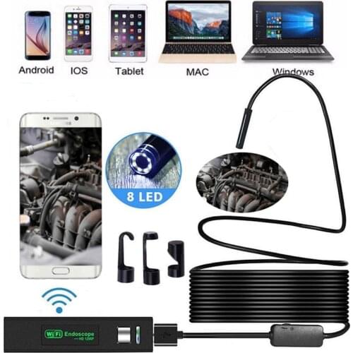 1200P Wireless WIFI Endoscope Camera USB Borescope For Iphone Android IOS Endoscope Mini Waterproof Camera 8MM 2M 5M 10M Hard