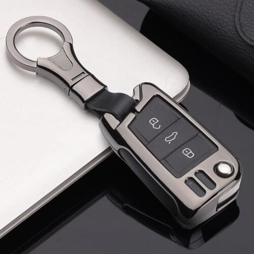 Auto Key Shell Hot Fashion Car Auto Remote Key Cover Chain Holder Skin Case Shell for Volkswagen vw Skoda