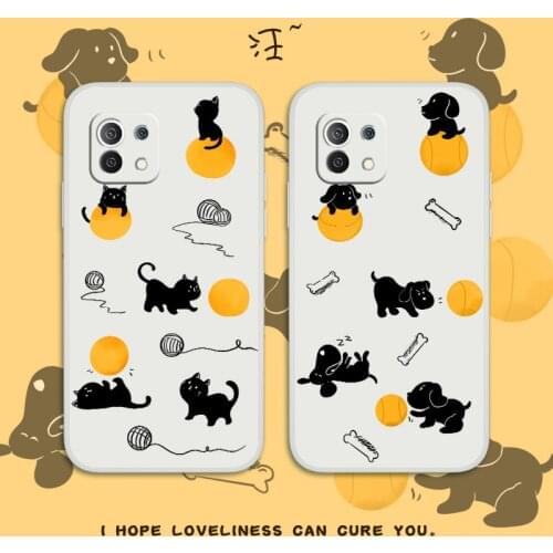 Cute Little Cat Phone Case For Xiaomi Mi 11 10T 10 lite 9T Note 10 Redmi Note 10 9 9T 8 8Pro 7 7Pro 9 9A K40 K30 Silicone Cover