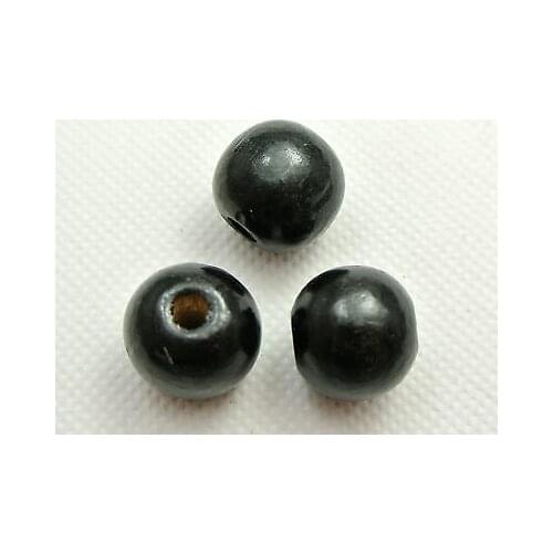 50 pcs Black Round Wood Beads 16mm~Large Wooden Beads