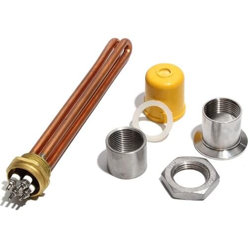 1 Inch/DN25 All Copper Electric Heating Tube with Accessories 220V Immersion Water Heater Part 3KW/6KW/9KW/12KW