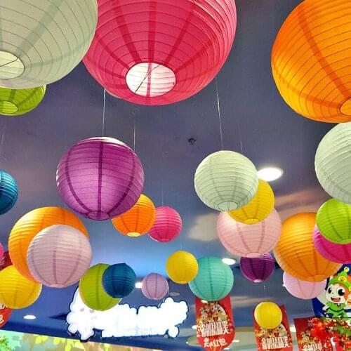 Hot 10-15-20-25-30-35-40cm Chinese Paper Lanterns for Wedding Event Party Decoration Holiday Supplies Paper Ball Tiffany blue