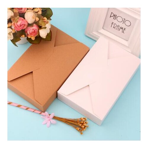 Brown & White Envelope Box Gift Box Packaging for Sweets Candies Paper Box for Cookie Presents Carton Caixa