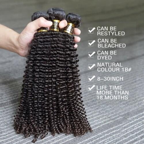 Melodie Hair Kinky Curly 8 30 32inch H Brazilian Raw Virgin Unprocessed Natural Color 100% Human Hair Weaving 3 Bundles Deal