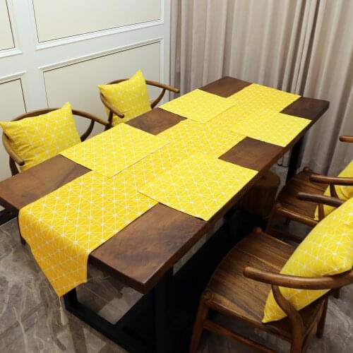Lemon yellow Table Runners Simple modern table runner Cushion Cover Napkins For home table Outdoor Wedding Party Table runners