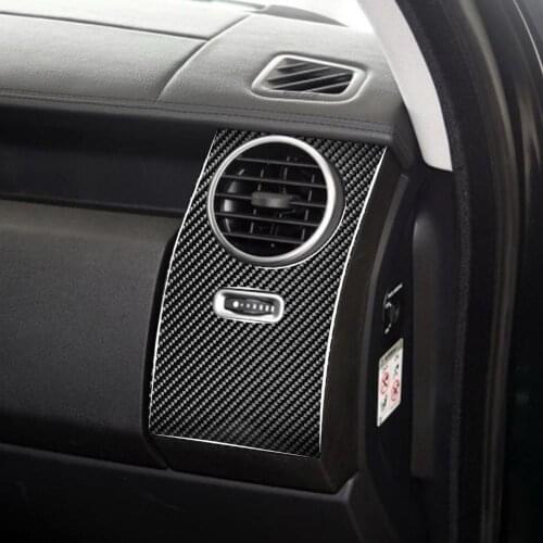 2Pcs Air Outlet Vent Sticker Waterproof Anti-scratch Left-hand Drive Carbon Fiber Central Control Side Air Outlet Cover for Land