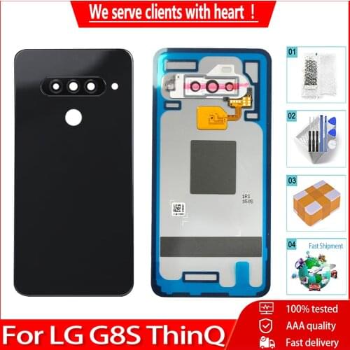 AA Original Glass Housing For LG LG G8S ThinQ LMG810 Back Battery Cover Rear Case with Camera Lens Fingerprint Replacement Parts