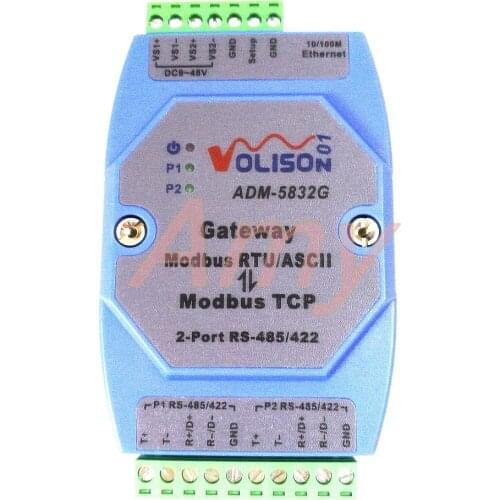 ADM-5832G Professional MODBUS Gateway Industrial Level 2 port rs485/422 Modbus RTU to Modbus TCP