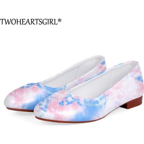 Tie Dye Design Casual Flat Shoes Woman Fashion Summer Comfortable Soft-soled Shoes Pointed Toe Shallow Flat Women Shoes Mujer