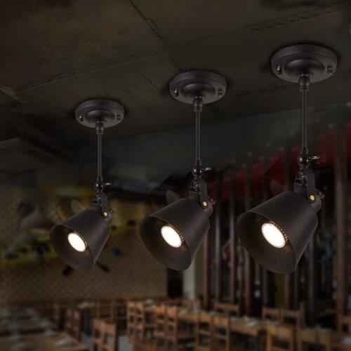 Vintage Loft Ceiling Lights 1/2/3/4head Creative Loft Track Lamp cloth shop coffee bar light illumination