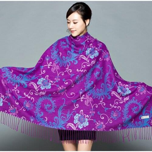 AMYO Women Phoenix Shawl Scarf Tassel 200*70CM Winter Wrap Imition Cashmere Pashmina Sjaal Dames