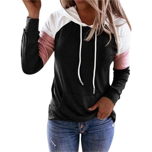 Womens Hoodie Sweatshirt Casual Pullover Tunic Top Long Sleeve Shirt Long Sleeve Spring Ladies Solid Loose Boyfriend Style