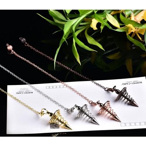 1PC antique copper gold and silver color wind chime pendulum metal spiral cone pyramid pendulum Home decor DIY gift