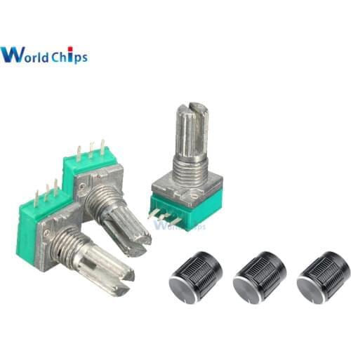 1PCS Rotary Potentiometer B10K 10KΩ Ohm 3 Pin 3P 6mm Knurled Shaft Single Linear B Type DIY Kit 3PIN With Cap Knob for Arduino