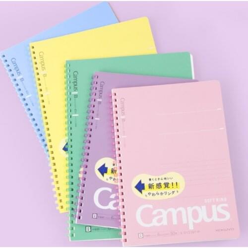 1pc Japan KOKUYO Soft Ring Notebook Limited New Candy Color B5 40 Pages A5 50 Pages Coil Notebook Workbook Japanese Stationery