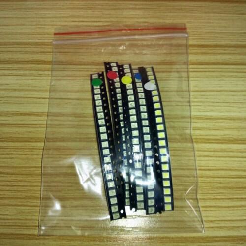 100pcs/lot 0603 0805 1206 1210 SMD LED light Package LED Package Red White Green Blue Yellow each 20pcs