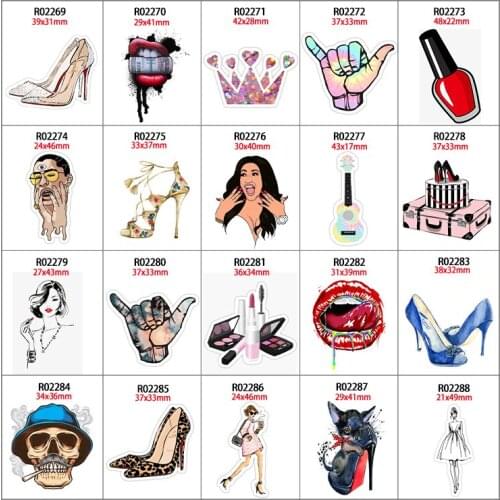 30pcs/lot Fashion Printed Planar Resin Phone Case Handamde Earring Decor Material R0226 R0227 R0228