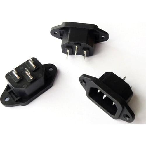 5 Pcs 3P IEC 320 C14 Male Plug Panel Power Inlet Sockets Connectors AC 250V 10A