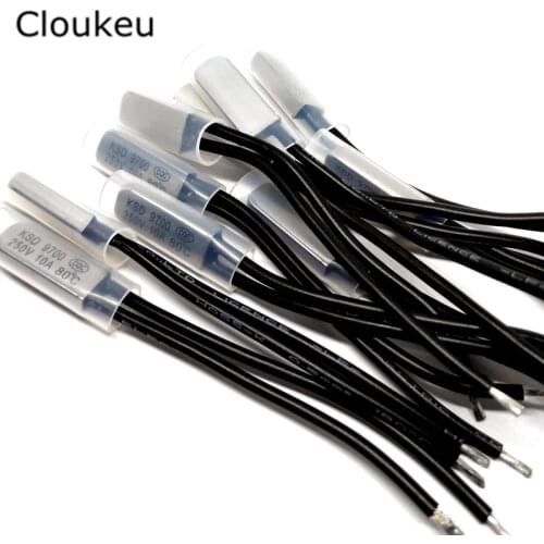 5Pcs KSD9700 250V10A Temperature Switch Thermal control Normally Closed 40/45/50/55/60/65/70/75/80/85/90/95/100 Degree Celsius