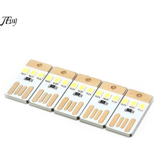 5pcs/lot 0.2W USB LED Bulb Book Light Mini Pocket Card USB Power LED Keychain Night Light For Laptop PC Powerbank Night Lamp