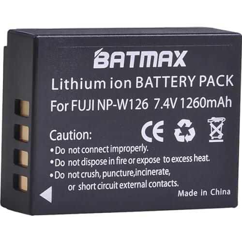 1 Pc 1260mAh NP-W126 W126 NPW126 Camera Battery for Fujifilm FinePix HS30EXR HS33EXR X-Pro1 X-E1 X-E2 X-M1 X-A1 X-A2 X-T1 X-T10