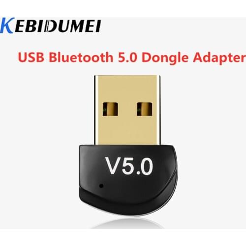 Kebidumei Bluetooth USB 5.0 Dongle Adapter Music Receiver Bluetooth Adapter for Computer PC Wireless USB Bluetooth Transmitter