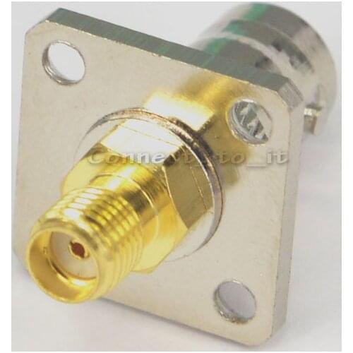 BNC female Jack to SMA Female jack 4 Hole panel Mount Converter For Interphone