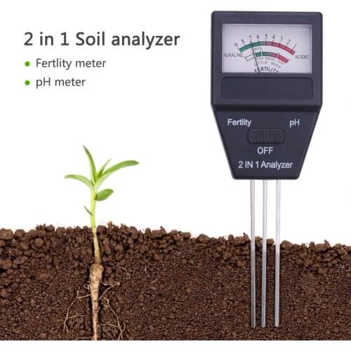 2 in 1 Soil Moisture Sensor Meter Plant Fertile PH Tester with 3 Probes Ideal Instrument For Gardening Indoor Outdoor Tool