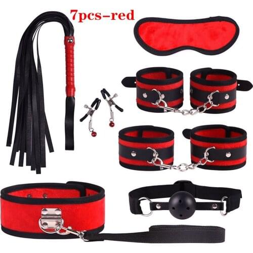Exotic Sex Products Handcuffs Whip Tail Plug Sex Toys Bondage Bundled BDSM Set Nipple Clip Anal Plug Vibrator Sex toys for women