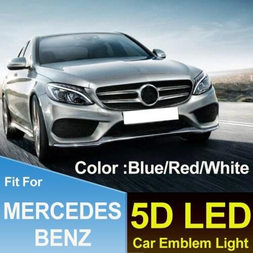 Car Trunk Boot Emblem Light 5D Car Decoration Lamp Auto Badge Covers Sticker 9.5cm for S350 S300L Car Accessory Red/Blue/White
