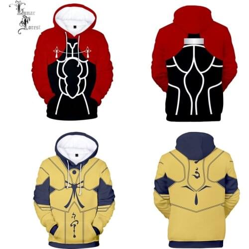 Fate Stay Night Character 3D Printing Men/Women Autumn Fashion Japanese Anime Hoodies Sweatshirt Long Sleeves Pollover Plus Size