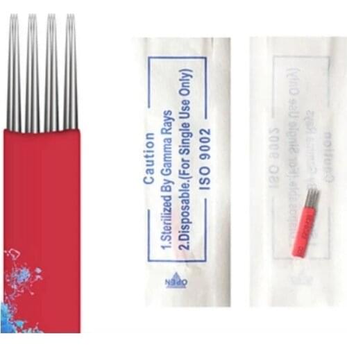 50pcs Disposable Shading Needle 12 pins with 4 Rows R3 Round needles Eyebrow & Lips Microblading Tebori Blade Accessories Tool