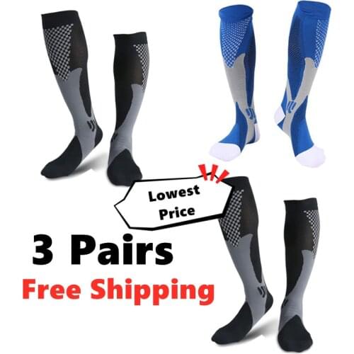 1/2/3/4/5/6 Pairs Running Compression Stockings 20-30 Mmhg Men Women Sports Socks Marathon Cycling Football Varicose Veins