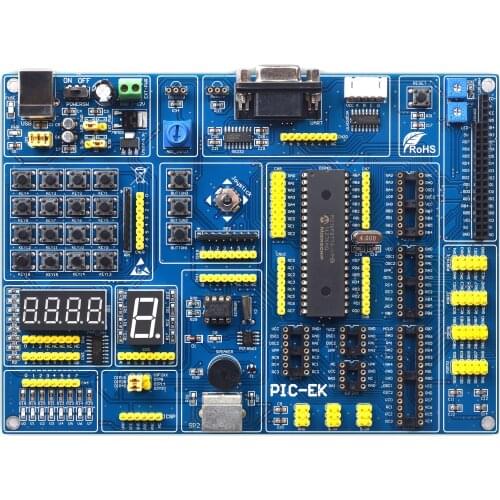 New PIC microcontroller learning development board PIC-EK with PIC16F877A