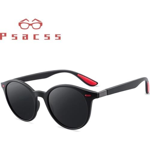 Psacss NEW Vintage Round Sunglasses Men Women Polarized Fashion High Quality Sun Glasses For Driving Shopping Gafas de sol UV400