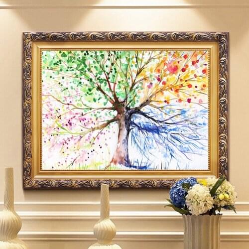 Colorful Tree Art Pattern DIY Cross Stitch Kit 5D Diamond Painting Mosaic Pictures Home Decoration