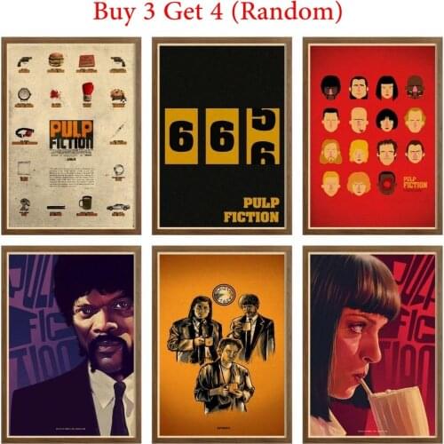 Pulp Fiction Wall Decor Art Prints posters & prints Funny Home Decoration Kraft Paper Poster Classic Film 42X30cm