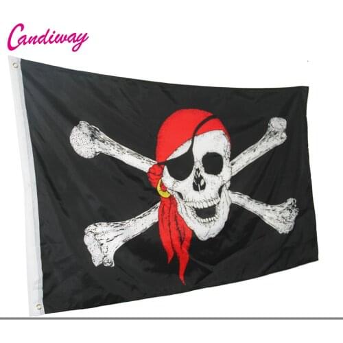 Huge 3x5 FT Skull Crossbones Jolly Roger Pirate Flags With Grommets Decoration bandeira,skull bones pirate flag NN023