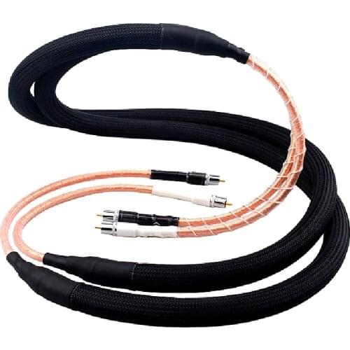 Pair Audiophile OCC Square Core Plated Silver RCA Hifi Audio Cable for Amplifier CD Player