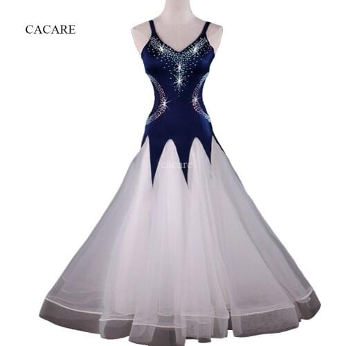 CACARE Ballroom Dress Standard Dance Competition Dresses Women Waltz Costume Gown Clothes Latina Flamenco D0385 Big Sheer Hem