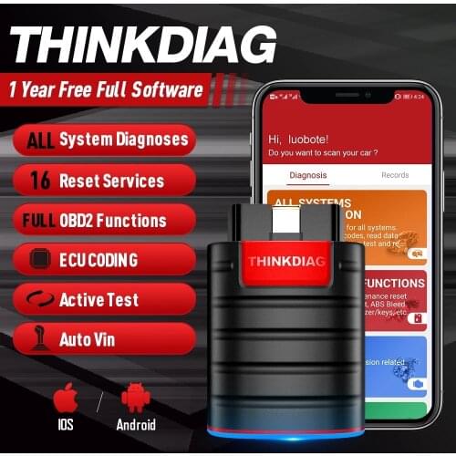 Old Version Thinkdiag full system OBD2 Diagnostic Tool Code Reader 15 Reset Services Can Work With Diahzone OBD2 Scanner tool