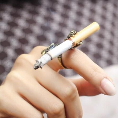Retro Dragon Cigarette Ring Rack Finger Clip Bronze Adjustable Cigarettes Holder Smoking Accessories for Weed Cute for Girls